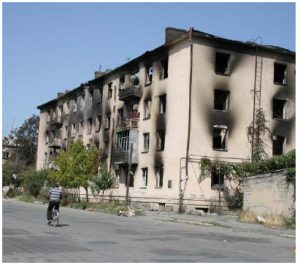 Shifting alliances 3 Shown here is Tskhinvali after Georgian artillery bombardment in 2008 when Russia invaded the South-Ossetian enclave of the former Soviet republic. (Photo: ИА ОСинформvs)