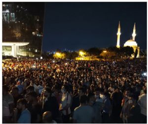 Shifting alliances 6 Pro-war demonstrations such as this one from July have been taking place in Azerbaijan. (Photo: Voice of America)