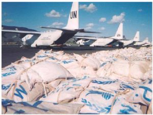 Dropping food out of planes is really a last resort in the fight against hunger and malnutrition, Joel Spicer says. Nutrition International, meanwhile, is working on new methods to fortify pulses as well as wheat flour, maize, rice, salt and edible oils. (Photo: U.S. department of state)