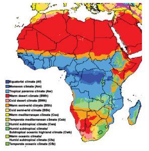 What Biden should do in Africa 3 This map of Africa details its many climates in 2016, according to the Köppen-Geiger climate classification. (Photo: Peel, M. C., Finlayson, B. L., and McMahon, T. A. (University of Melbourne / Timothy Mburu)