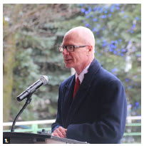 To mark the 108th anniversary of the independence of Albania, Ambassador Ermal Muca and his wife, Alma, hosted a flag-raising ceremony at Ottawa City Hall. David Sproule, director-general for Eastern Europe and the Arctic at Global Affairs Canada, delivered opening remarks. (Photo: Ülle Baum)