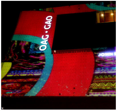 The Mexican Embassy presented a Lights Up! Panorama Art experience at the Ottawa Art Gallery with visuals by AVA Animation and Visual Arts. The three-minute animation loop show was also on Facebook live. (Photo: Ülle Baum)