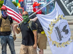 On Jan. 25, 2021, fewer than three weeks after the storming of the U.S. Capitol, members of Canada’s parliament voted to label the Proud Boys, some of whom are shown here, a “terrorist entity.” (Photo: Becker1999 from Grove City, OH)