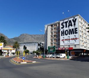 Quelling Africa’s apocalypse 1 A billboard at the end of Long Street in South Africa’s Cape Town encourages people to stay home during the lockdown period. (Photo: Discott)
