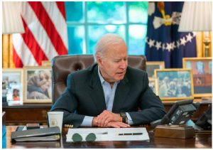 The Biden administration, after promising to consult with allies, ignored Israeli and other regional partners’ concerns and entered new negotiations with Iran about its nuclear program. Shown here is U.S. President Joe Biden in conversation with then-Israeli president Benjamin Netanyahu, during which Biden reaffirmed his strong support for Israel’s right to defend itself against rocket attacks from Hamas. (Photo: The white house)