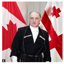 Georgian Ambassador Konstantine Kavtaradze marked his national day by delivering packages of Georgian specialties, including a bottle of Georgian wine and a jar of honey, to those who would have been invited to an in-person event. (Photo: Embassy of Georgia) 