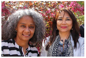 To mark Paraguay’s independence day, outgoing Ambassador Ines Martínez Vallinotti held a flag-raising ceremony at Ottawa City Hall. From left:  Erika Álvarez, minister-counsellor at the Embassy of Dominican Republic and  Ambassador Martínez Vallinotti. (Photo: Ülle Baum) 