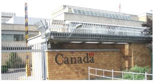 Canada’s embassy in Beijing: Despite the political tensions, bilateral trade is now doing well. Canadian exports increased by eight per cent in 2020. (Photo: Benjamin Vander Steen)