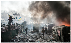 Tens of thousands of anti-government protesters occupied Maidan Square in January 2014. Today’s threatened Russian invasion of Ukraine started as a protest in 2014 because Russia wanted to keep Ukraine from joining the European Union and NATO. (Photo: Shutterstock)