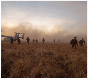 U.S. marines and Australian army soldiers worked together to conduct a simulated aerial assault. (Photo: Cpl. Jacob Foster)