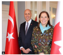 On the occasion of the 98th anniversary of the proclamation of the Republic of Turkey, Ambassador Kerim Uras hosted a reception at the residence. From left, Ambassador Uras and his wife, Zeynep Saylan Uras. (Photo: Ülle Baum)