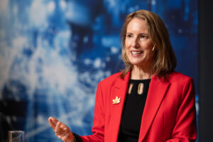 Canadian representative speaks about scientific collaboration at Hannover Messe.